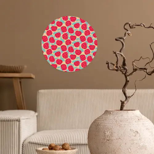 Appels - Rood - Stippen Wandcirkel behangsticker klein 186 -sfeer1