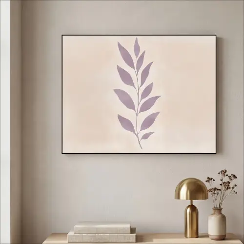 Tak - Bladeren - Minimalistisch - Beige Textielframe - compleet frame klein -sfeer2