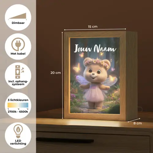 Beer - Vlinders - Bos - Fairy Light Box met kabel (Kinderlampje) klein -USP_NL