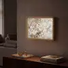 Bloemen - Wit - Goud - Beige  - Luxe Light Box met batterij (Wandlamp) middel -sfeer1