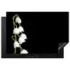 Lelietjes van dalen - Bloemen - Zwart - Flora Inductie beschermer vinyl 3mm klein -3d