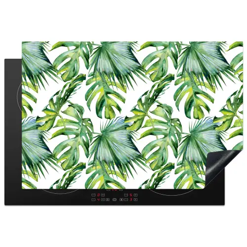 Monstera - Palmblad - Jungle - Tropisch Inductie beschermer vinyl 3mm klein -3d