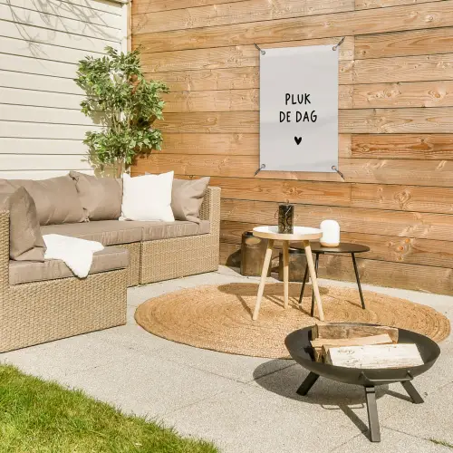 plukdedag-beige tuinposter los doek klein -sfeer4