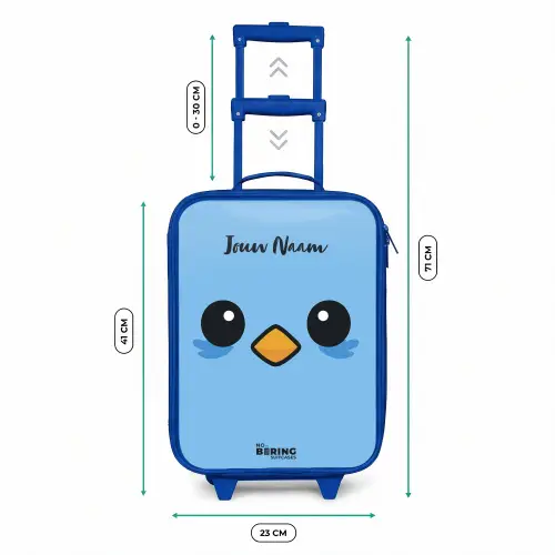 Kawai - Vogel - Blauw Kinderkoffer - Blauw klein -productfoto_formaten