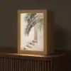 Palmboom - Schaduw - Trap - Beige Light Box met kabel (Tafellamp) klein -z3d_website