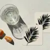 Palmblad - Subtiel - Groen - beige onderzetter kurk middel -sfeer4