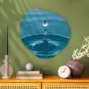 Waterdruppel - Water - Oppervlakte Wandcirkel Organisch Aluminium middel -sfeer2