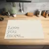 Minimalistisch - Love - Beige Inductie beschermer vinyl 3mm klein -sfeer5