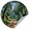 Pad - Bomen - Schaduw - Wandcirkel behangsticker klein -3d