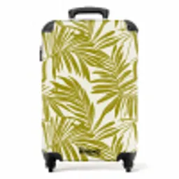 Palmblad - Patroon - Groen NBS - Handbagage koffer - Volwassenen Unisex middel -productfoto_recht