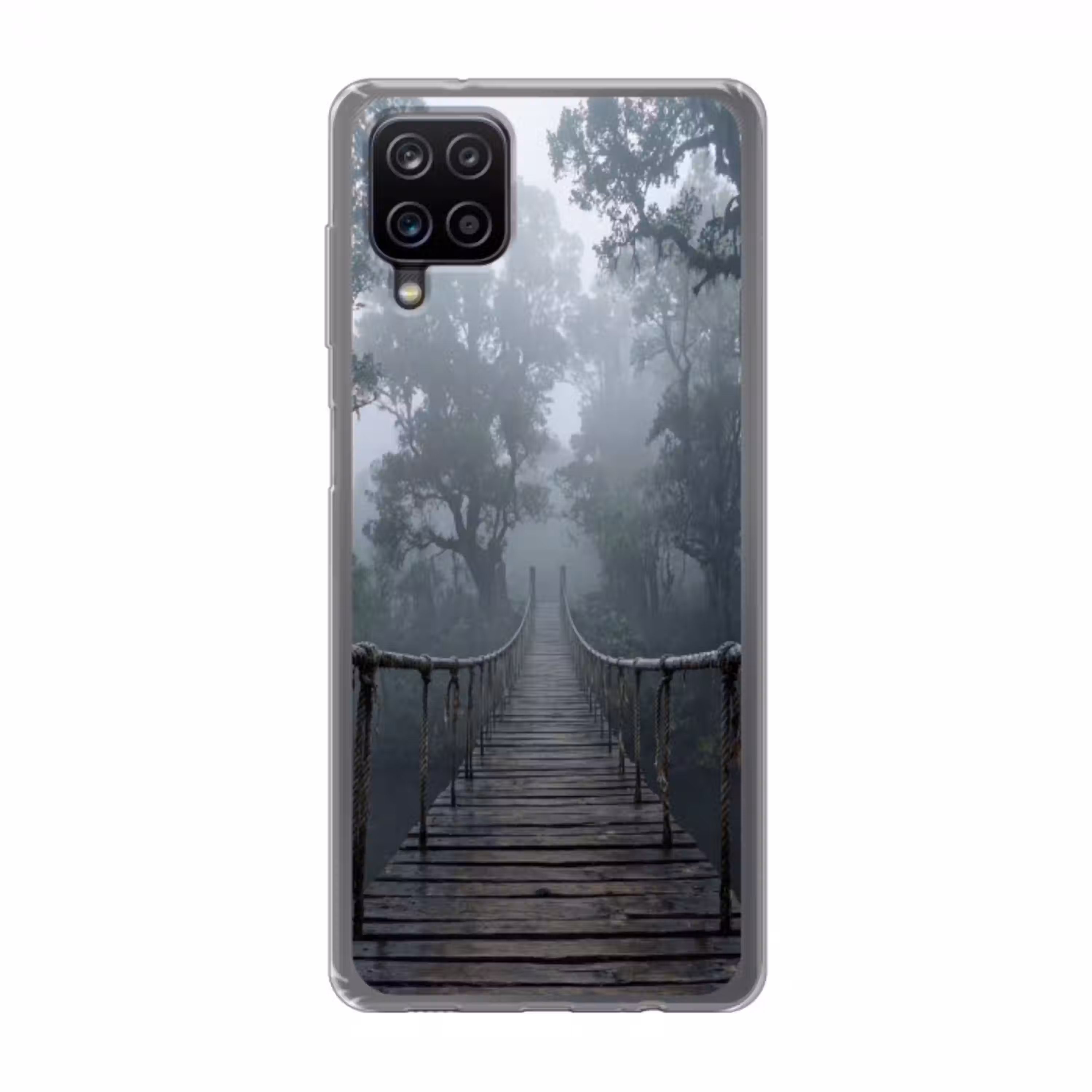 Brug - Jungle - Mist - Natuur Telefoonhoesje Samsung Galaxy A12 klein -3d