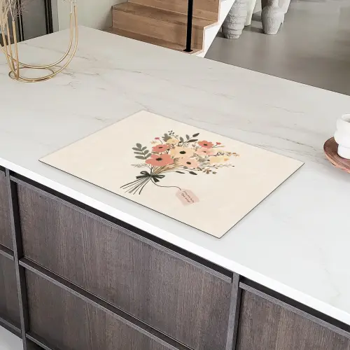 Bloemen - Quote - Beige - Lint Inductie beschermer vinyl 3mm klein -sfeer8