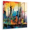Neon Skyline - Graffiti - Kleurrijk - Gebouwen plexiglas 5mm klein -zzzproduct_nieuw