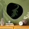 Krokodil - Groen - Tijgerachtig - Strepen Wandcirkel Organisch Plexiglas middel -sfeer2