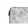 Grijs - Marmer - Gedetailleerd laptophoes neopreen klein 279 -detail