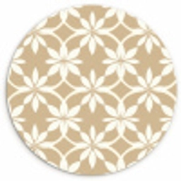 Bloemen - Patroon - Beige Wandcirkel kunststof plaat 5mm dik klein 188 -3d