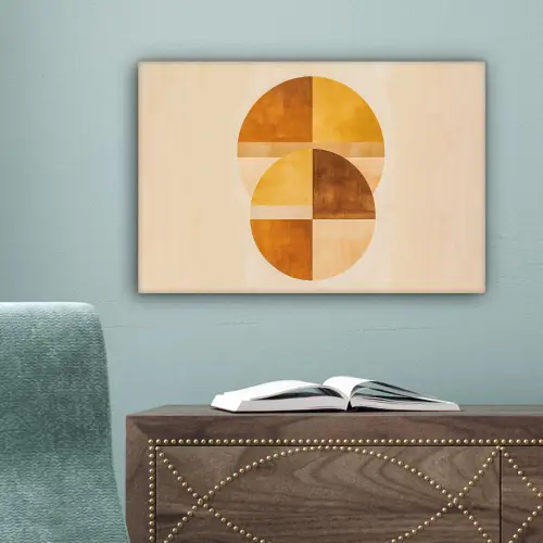 Cirkels - Geel - Minimalistisch canvas 2cm klein -sfeer4