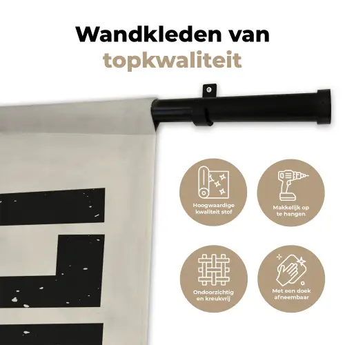 Vintage - Chef - Japandi - Zwart Wandkleed katoen klein -sfeer2