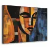 Abstract - Portret - Kleurvakken Textielframe zwart klein -3d