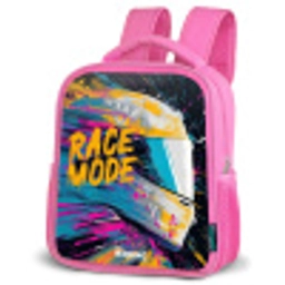 Racehelm - Verfspatten - Penseelstreken - Race mode Kinderrugzak - Roze middel -schuin