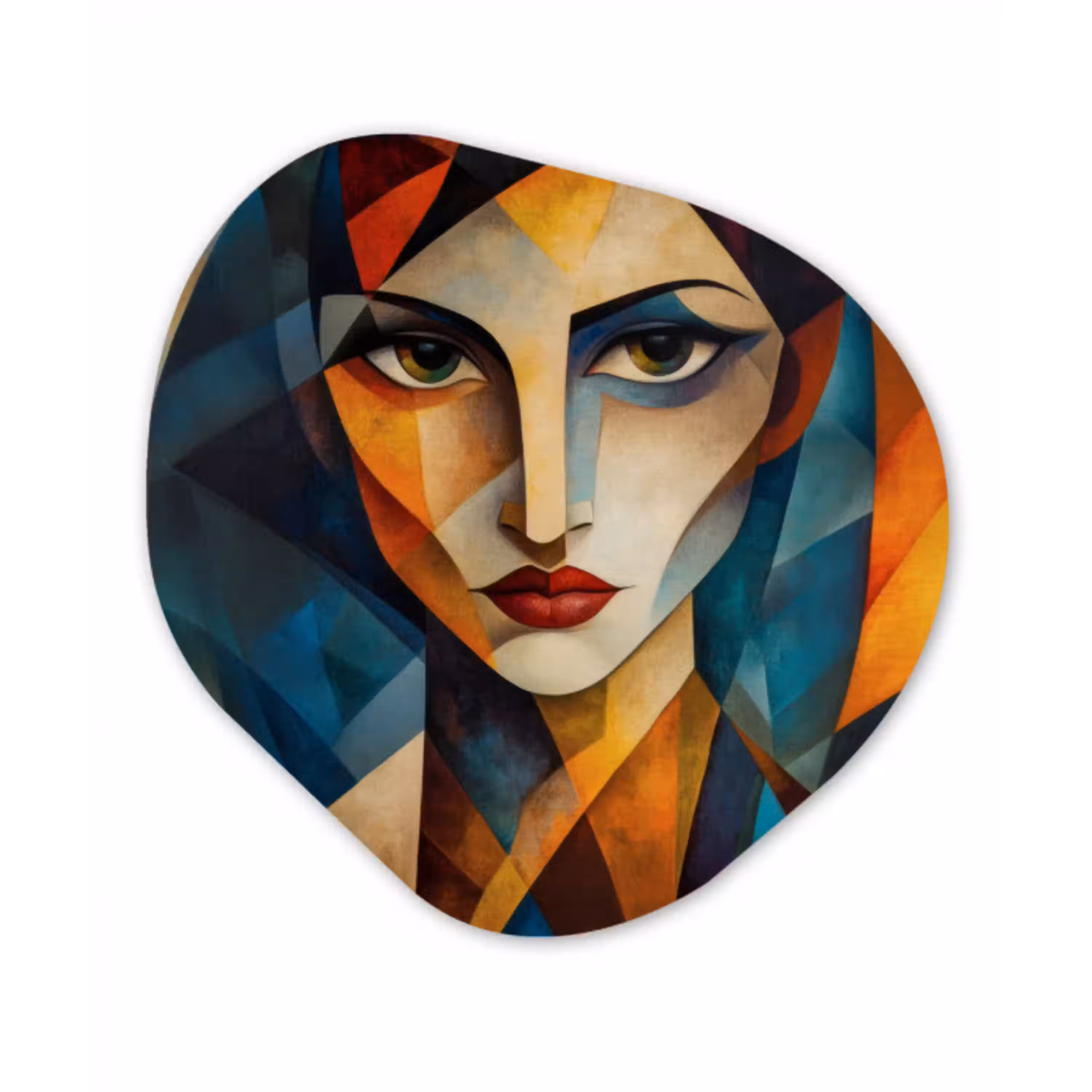 Portret - Abstract - Vormen Wandcirkel Organisch Forex 3mm klein -3d