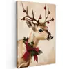 Gewei - Kerst - Rendier - Rood Tuinposter op houten frame 2 cm dik klein -3d