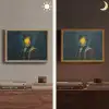 Koning - Portret - Druipende gele verf Light Box met batterij (Wandlamp) middel -sfeer3