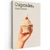 Cupcake - Zoet - Kers Tuinposter op houten frame 2 cm dik klein -3d