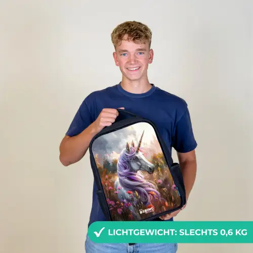Lavendel lentehoorn Rugzak - Zwart middel -sfeer7_NL