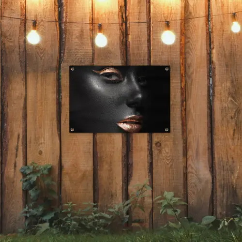 Vrouw - Make-up - Koper - Zwart tuinposter los doek klein -sfeer1