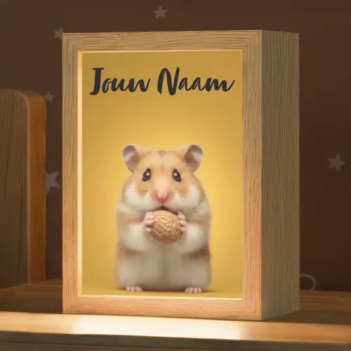 Hamster - Nootje - Geel - Knaagdier Light Box met kabel (Kinderlampje) klein -zzz_3d_website