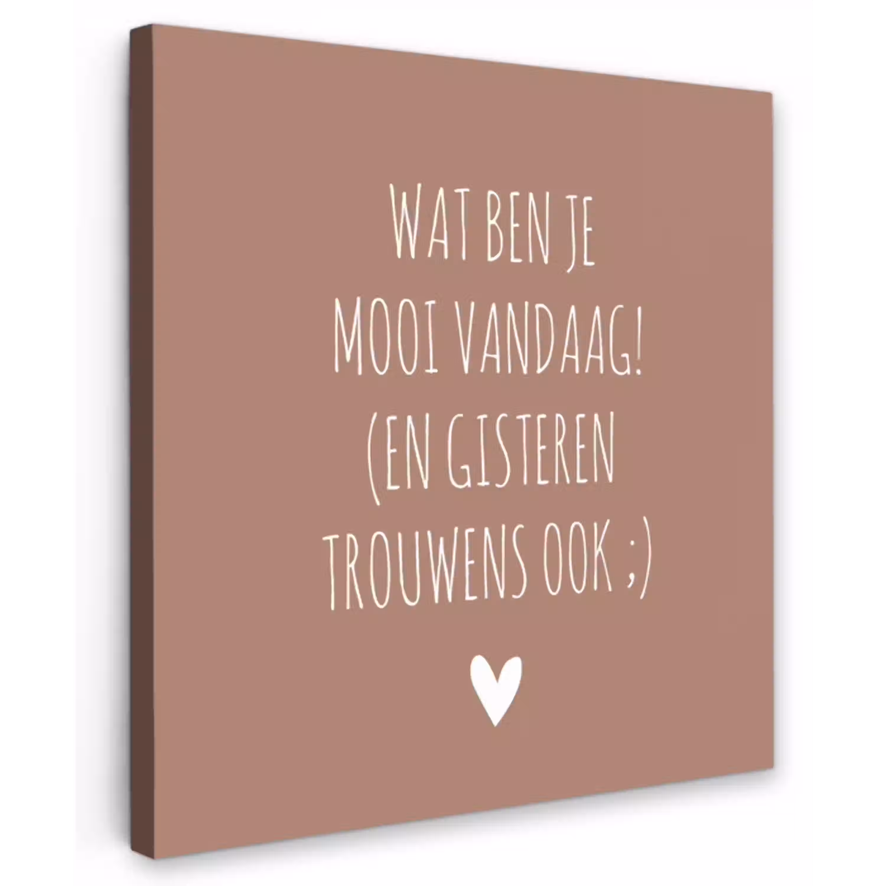 Wat ben je mooi vandaag - Spreuken - Quotes Tuinposter op houten frame 2 cm dik klein -3d