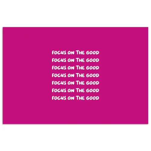 Focus on the good - Roze - wit poster papier klein -3d