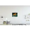 Paradijsvogel - Bloem - Exotisch textielposter latten blank klein -kinderkamer