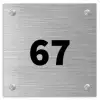 RVS - Metaal - Traditioneel Naambord geborsteld aluminium Vierkant middel -3d