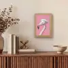 Flamingo - Roze - Koksmuts - Vogel Light Box met kabel (Tafellamp) klein -sfeer2