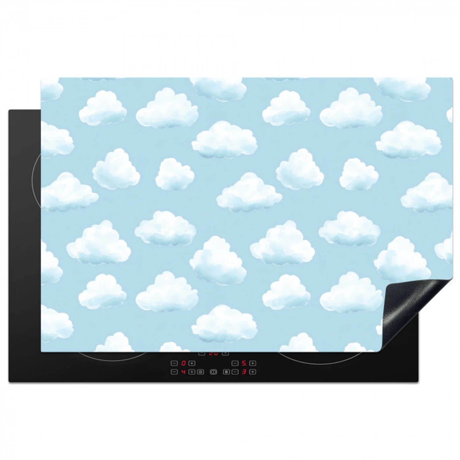 Wolken - Illustratie - Blauw Inductie beschermer vinyl 3mm klein 276 -3d