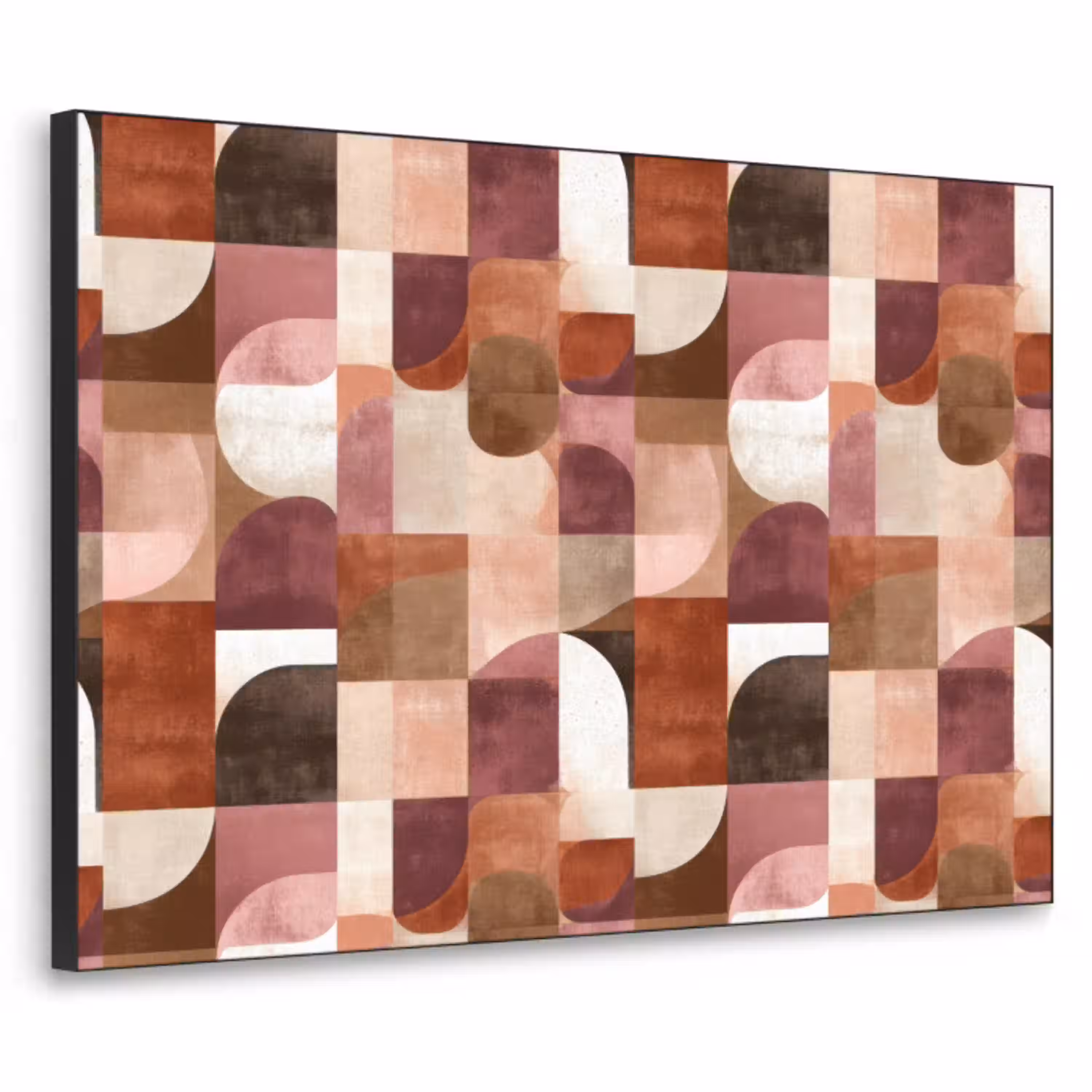 Geometrie - Modern - Retro Textielframe zwart klein 947 -3d