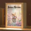 Hamster - Bloemen - Roze - Oranje Light Box met kabel (Kinderlampje) klein -zzz_3d_website