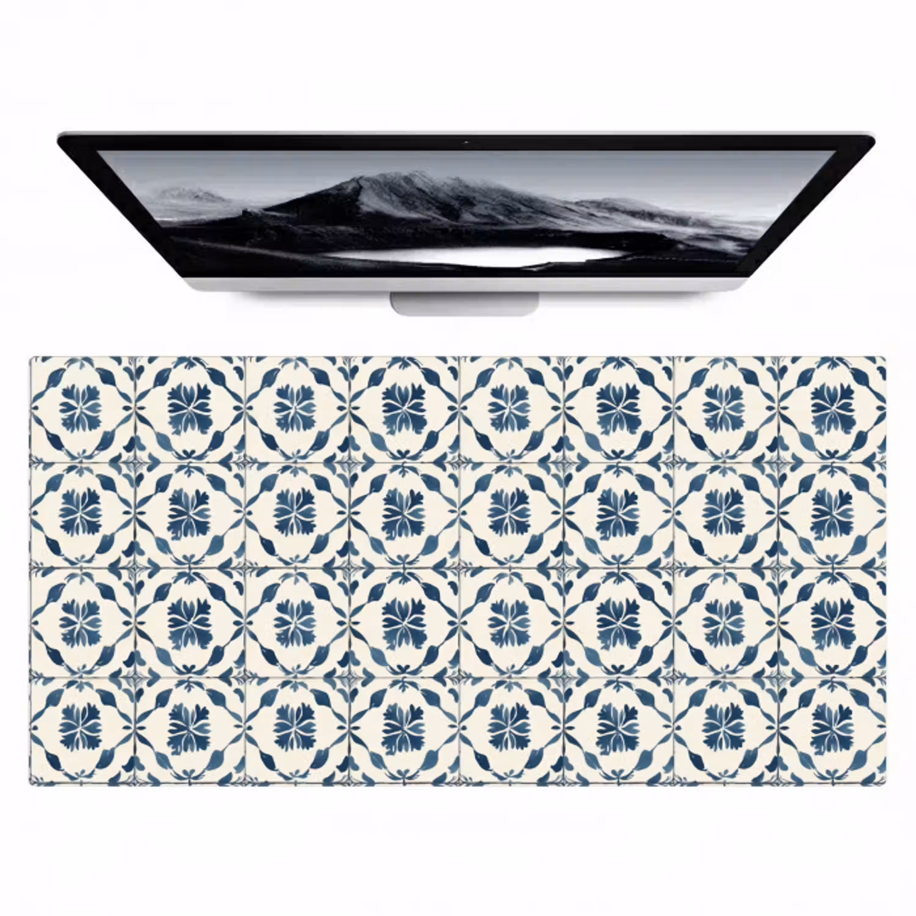 Grafisch - Tegel - Blauw Muismat XXL klein 681 -zzz3d