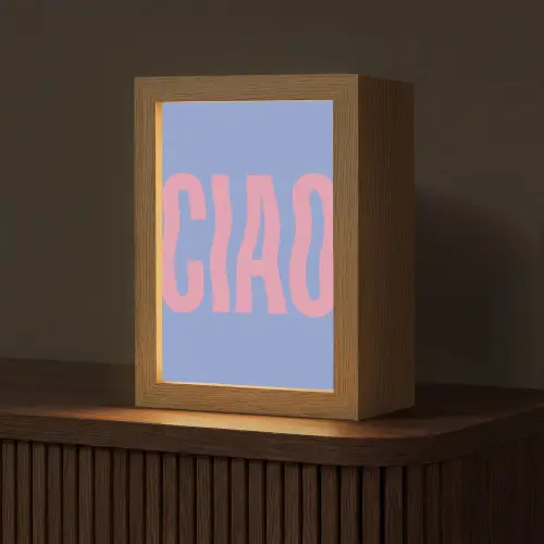 Ciao - Roze - Blauw - Golvend Light Box met kabel (Tafellamp) klein -z3d_website