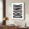 Drink - Zwart - Wit - Decoratie Textielframe zwart klein -sfeer3