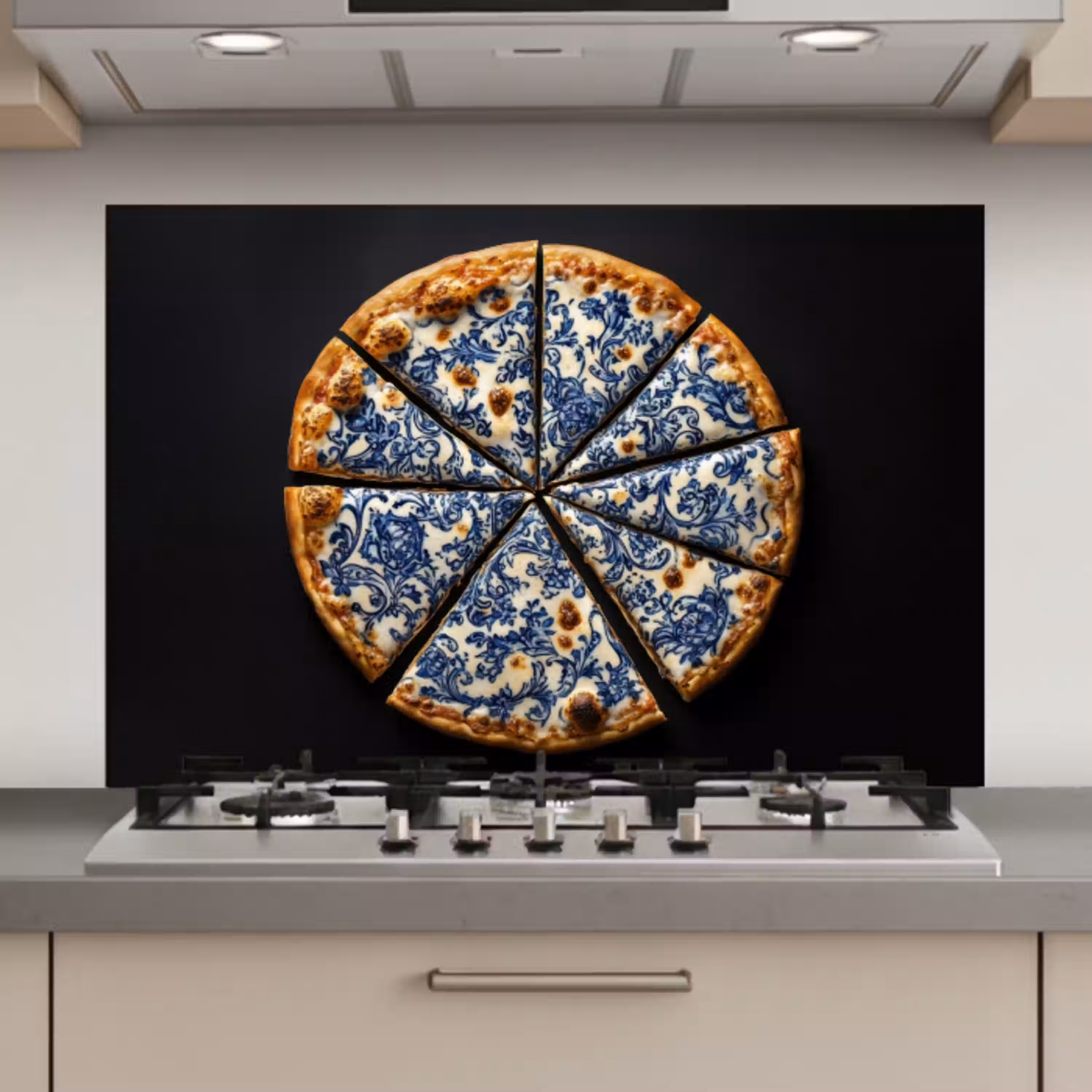 Pizza - Eten - Delftsblauw keuken achterwand spatscherm klein -3d_website