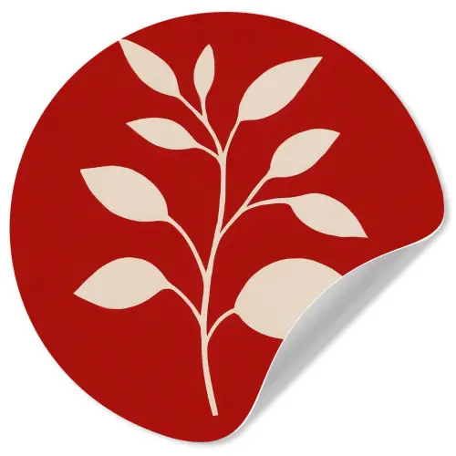 Silhouet - Bladeren - Tak Wandcirkel behangsticker klein -3d