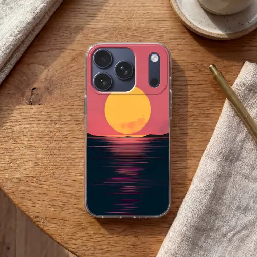 Zon - Geel - Bergen - Water Telefoonhoesje iPhone 17 Pro klein -sfeer1