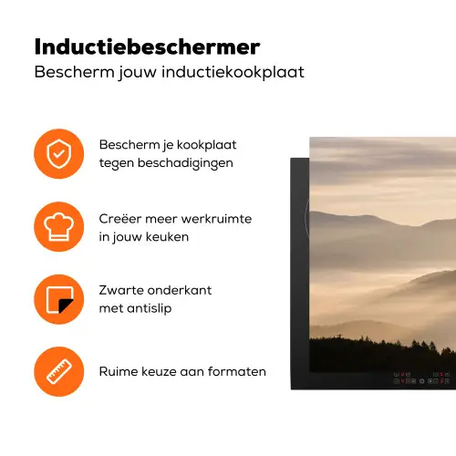 Bergen - Mist - Zonnestralen Inductie beschermer vinyl 3mm klein -zzzzzzz-td-ups
