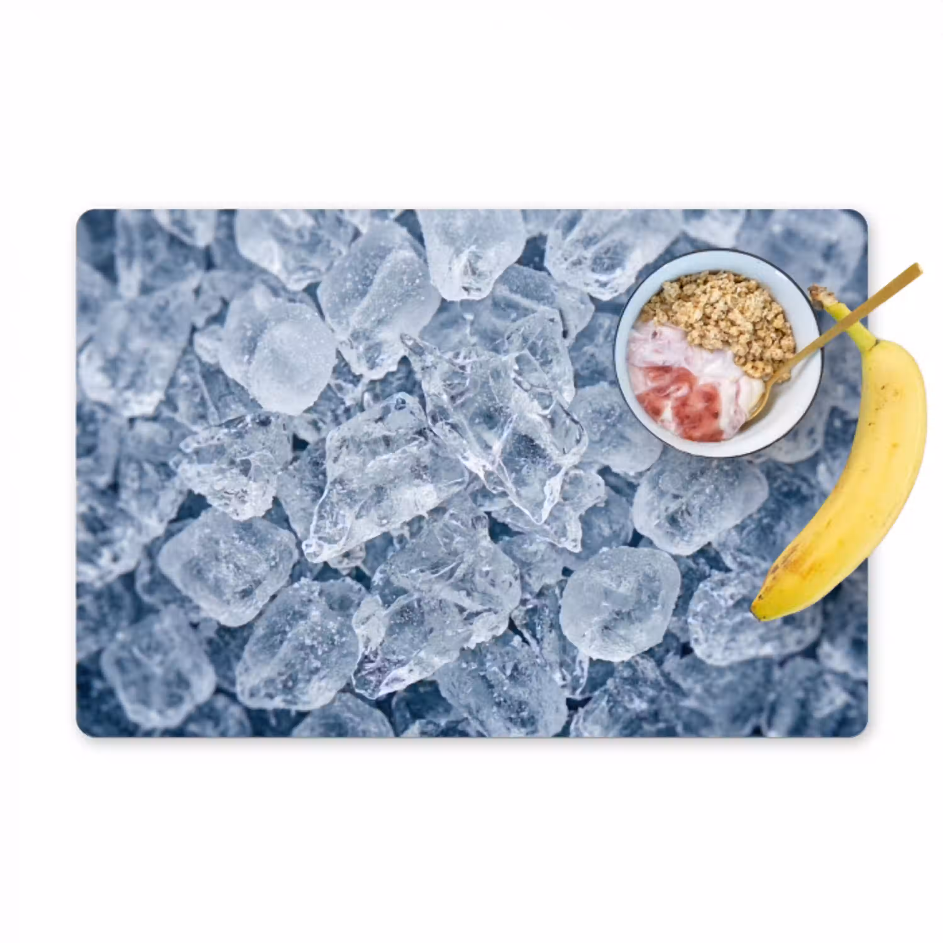 Ijsblokjes - Water - Blauw Placemat vinyl groot -zzzproduct_Kitchenyeah-website