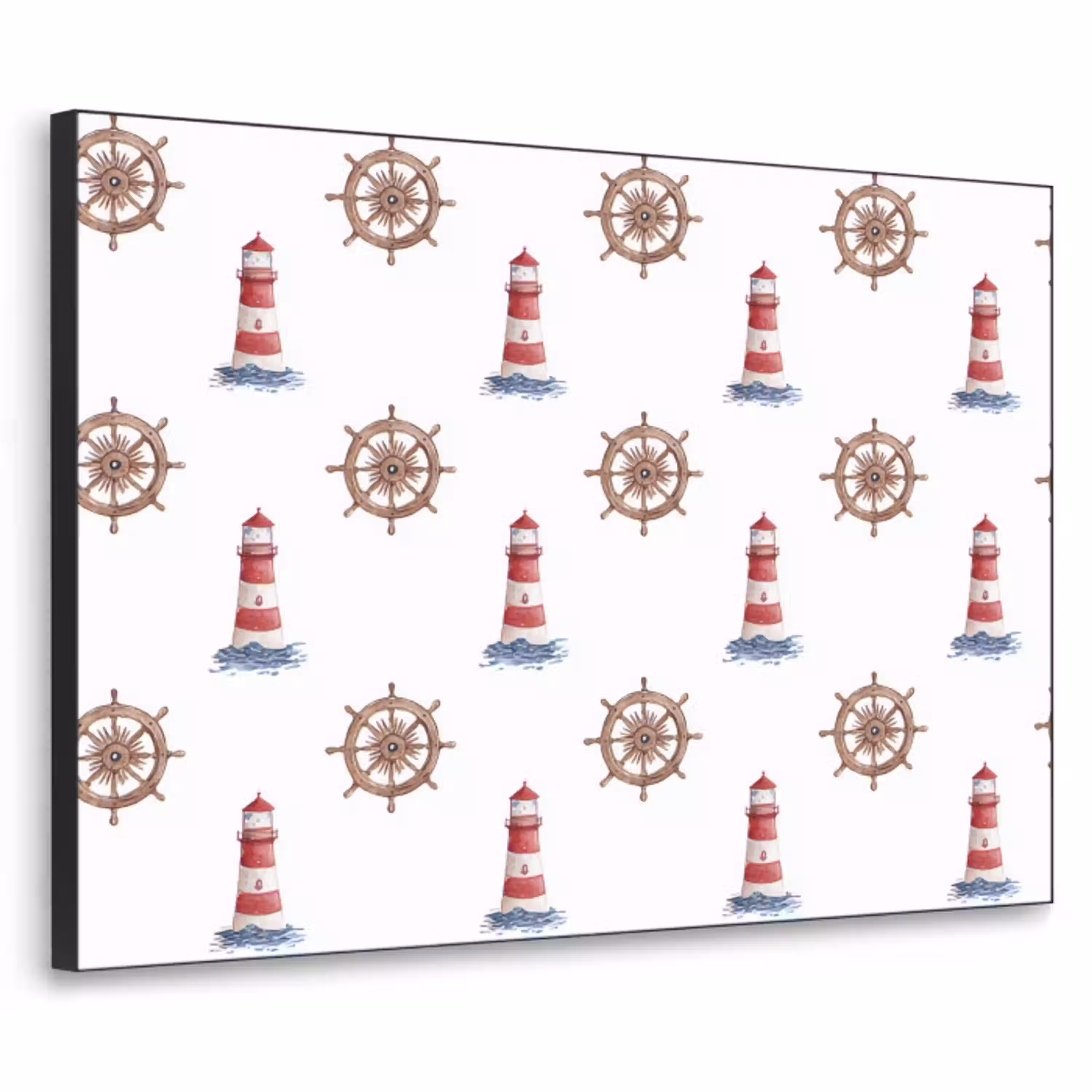 Nautisch - Klassiek - Rood Textielframe zwart klein 947 -3d