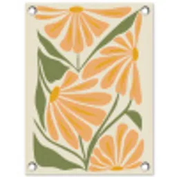Blaadjes - Zachtoranje - Bloemen tuinposter los doek klein -3d