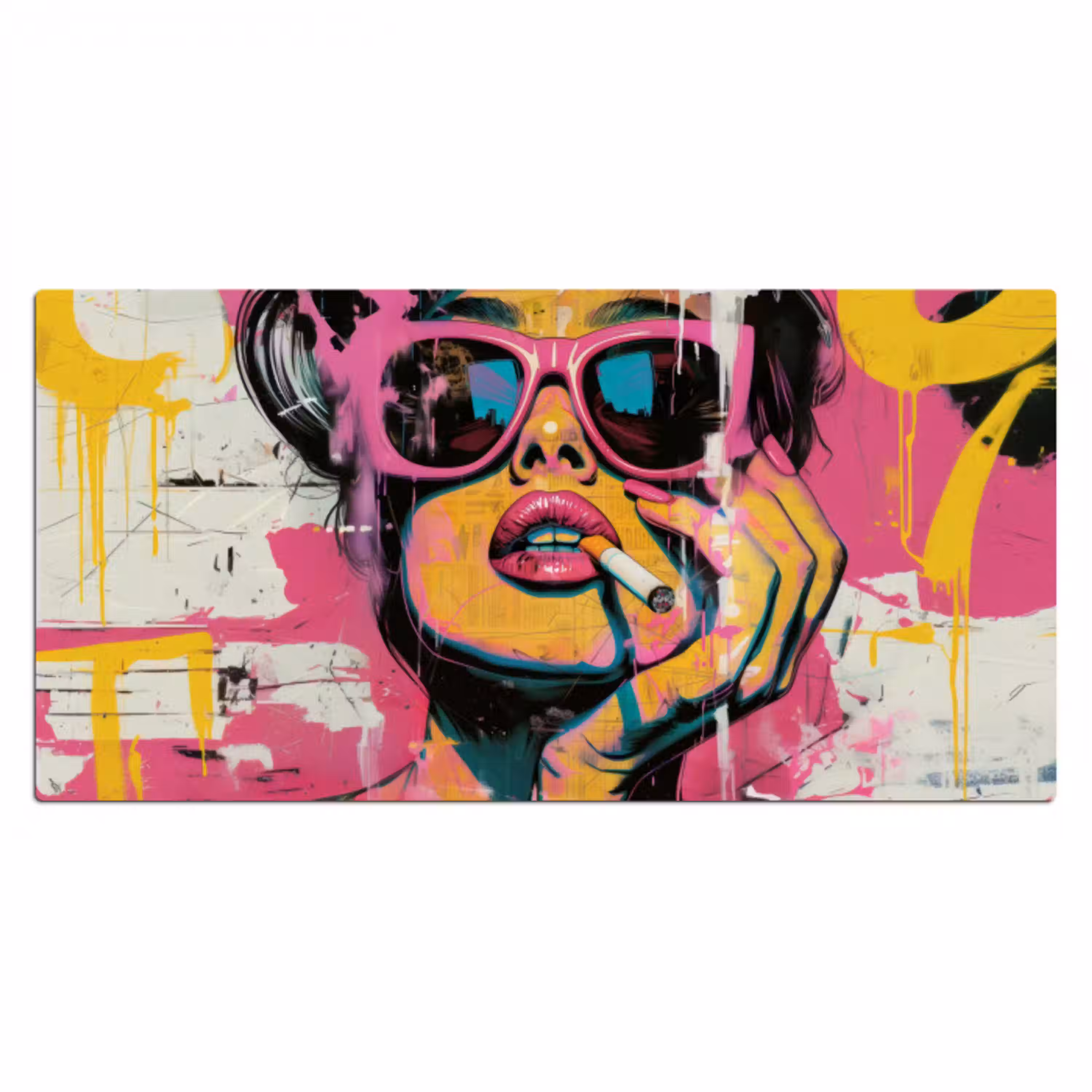 Portret - Vrouw - Abstract - Zonnebril Muismat XXL klein -3d_leeg